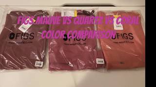 FIGS Scrubs Mauve vs Quartz vs Coral color comparison WEARFIGS battle of the pinks [upl. by Alih]