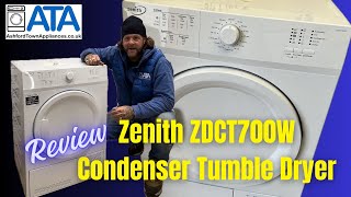 Zenith Condenser Tumble Dryer MOD No ZDCT700W Unwrap amp Review [upl. by Orteip949]