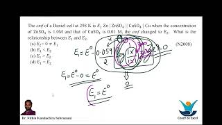 Chapter 3 Electrochemistry Sample Problem on Nernst Equation [upl. by Romito]