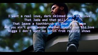 J Cole  No Role Models 2014 Forest Hills Drive LYRIC VIDEO [upl. by Magdala]