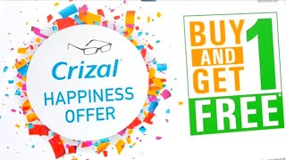 Crizal Buy One Get One Free  Crizal Happiness Offer  Eye Wear [upl. by Nojel]