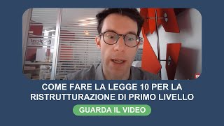 Come fare la Legge 10 per la ristrutturazione di primo livello [upl. by Pegma]