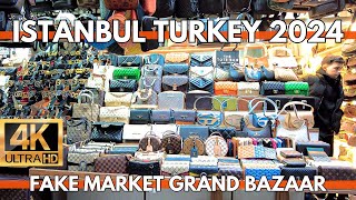 ISTANBUL TURKEY 2024 GRAND BAZAAR FAKE MARKET SHOPPING 4K ULTRA HD WALKING TOUR VIDEO [upl. by Steffie]