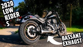 2020 HARLEYDAVIDSON LOW RIDER S  BASSANI EXHAUST UPGRADES [upl. by Zetana]