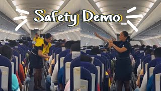 Indigo Safety Demonstration  Indigo Airlines Cabin Crew ✈️ cabincrew flightattendant airhostess [upl. by Heti]