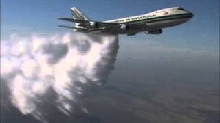 Aeroplane Video  Boeing 747 supertanker water bomber aerial water dropHigh Altitude water drop [upl. by Akemad]