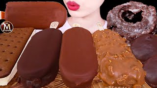 ASMR MUKBANG｜CHOCOLATE MARSHMALLOW ICE CREAM MAGNUM GLAZED DONUTS 초콜릿 마시멜로 아이스크림 글레이즈드 초코도넛 디저트먹방 [upl. by Westley128]