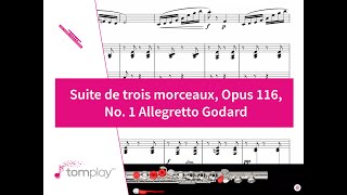 Suite de trois morceaux Opus 116 No 1 Allegretto by Godard — Flute Sheet Music [upl. by Ecilegna]