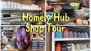 Homely Hub shop tour  kitchen items ceramic serveware glassware containers organisers  utility [upl. by Auqemahs]