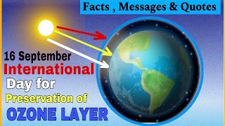 International Day For Preservation Of OZONE LAYER  16 September Facts  Messages Quotes [upl. by Denise]