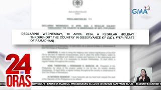 April 10 idineklara bilang regular holiday  24 Oras [upl. by Alurta337]