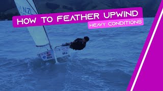 OPTIMIST SAILING  How To Feather Upwind  Heavy Conditions [upl. by Skurnik71]