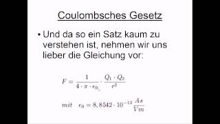 Coulombsches Gesetz [upl. by Ennaegroeg]