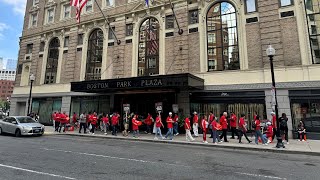 Boston hotel strike Workers begin walking picket lines Sunday [upl. by Carlock]