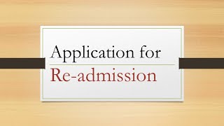 Application for readmissionhow to write application [upl. by Gide]