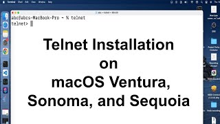 Telnet Installation Guide Working on macOS Ventura Sonoma and Sequoia [upl. by Airdnassac]