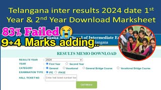 Goodnewsts inter results released date83 failed93 marks adding tsbie [upl. by Eneluj714]