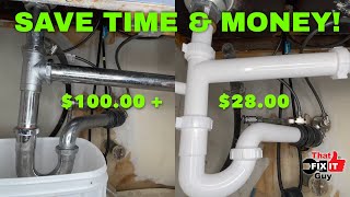 How To Remove And Replace Old Kitchen Sink Drain Pipe And Save Money [upl. by Burg]