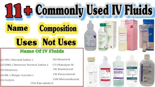 Commonly Used IV Fluids  Types Of IV Fluids In Hindi  ivfluids [upl. by Thorvald]