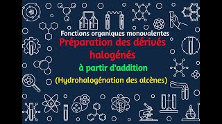 100 Préparation des dérivés halogénés à partir daddition Hydrohalogénation des alcènes [upl. by Eibur]