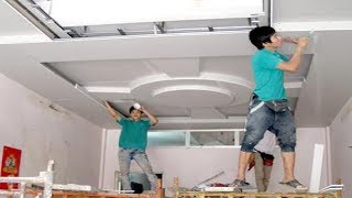 Amazing Techniques Construction Plaster Ceiling Living Room  Building House Step By Step [upl. by Gabbie]