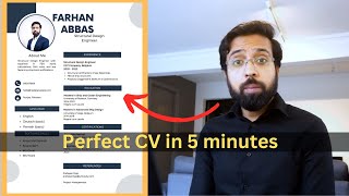 How to make Perfect CV in 5 minutes  Canva [upl. by Malita]