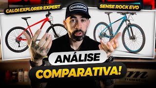 Comparativo Caloi Explorer Expert X Sense Rock Evo Qual das duas vale mais a pena Bike intermediária [upl. by Animaj]