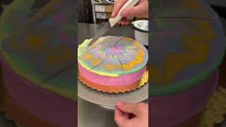 Which tie dye cake is better 🎨 cake cakedecorating [upl. by Thadeus664]