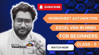 Excel VBA  Class  5  Worksheet Automation  VBA Full Course [upl. by Yanat]