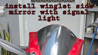 how to install winglet side mirror with signal light to r15 yamaha [upl. by Chilt]