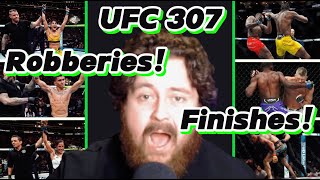 MMA GURU Reacts To EVERY FINISH And ROBBERY On The UFC 307 Fight Card [upl. by Ayiram]