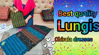 🌈9246780131🌈 BEST QUALITY PURE COTTON LUNGIS IN CHIRALA DRESSES 🥳🛍️🎉 [upl. by Maye]