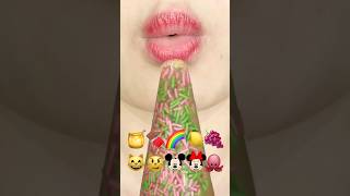 ASMR CLEAR EMOJI FOOD 🧜🧸🐢🐘🐿️🐈🦒🦀🐥🐬🦉🦞이모지 먹방 sped up [upl. by Assile792]