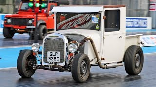 Zetec Turbo Ford Model A Pickup at Santa Pod Raceway [upl. by Elbys]