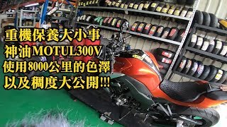 Z騎小學堂  神油MOTUL 300V使用8000公里的色澤稠度大公開  KAWASAKI 2014 Z1000 8000KM  MOTUL 300V [upl. by Elnore]