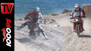 Honda Africa Twin 2016  Irres Strand Rennen  Tiefer Schotter  Krka Enduro Raid [upl. by Zelten971]