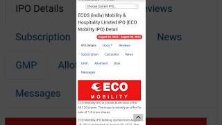 ECO Mobility IPO Allotment Status Online GMP gmp ipo allotmentstatus ECOS Mobility IPO [upl. by Carli242]