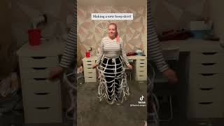 Making a hoop skirt sewing hoopskirt crinolinecage ballgown [upl. by Shanly]