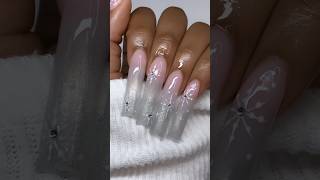 Winter is here 🤍❄️✨ polygel polygelnails polygelnailsdesigns christmas winternails [upl. by Mansfield]