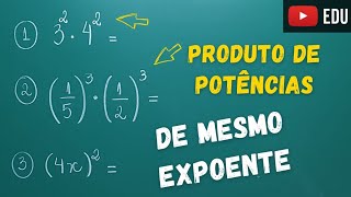 Produto de Potências de mesmo expoente e bases diferentes  Professora Angela [upl. by Nuriel]