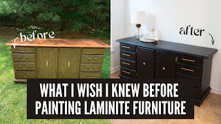 HOW TO PAINT LAMINATE FURNITURE PIECE without sanding [upl. by Bluefarb]