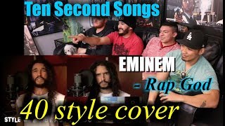 Eminem  Rap God  Performed In 40 Styles  Ten Second Songs REACTION [upl. by Annaiviv]