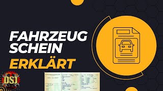 Fahrzeugschein  Zulassungsbescheinigung Teil 1 erklärt [upl. by Mcferren698]