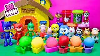 DESAFIO DA MASSINHA PEPPA PIG VILÃO DO PJ MASKS E PATRULHA CANINA VAMOS SOLTAR O GEORGE [upl. by Olds408]