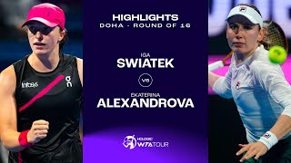 Iga Swiatek vs Ekaterina Alexandrova  2024 Doha Round of 16  WTA Match Highlights [upl. by Devitt]