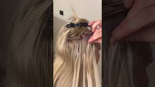 Keratin Tip Bonds Hair Extensions Installation hairextensions haireducation hairtutorials hair [upl. by Booze907]