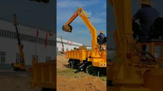 Fourwheeled excavator with multiple functions saving time effort and labor construction mach [upl. by Seroka]