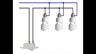 Como hacer una conexión de un interruptor con tres focos en paralelo [upl. by Aicilif]