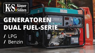 LPGBenzinGeneratoren der DUAL FUELSerie der Marke „Könner amp Söhnen“ [upl. by Lipkin981]