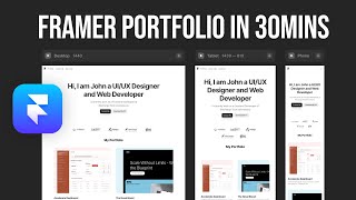 Framer Beginner Tutorial Build a Portfolio Website in 30mins [upl. by Ulises673]
